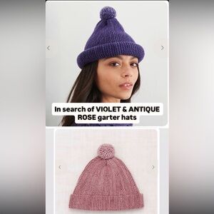 IN SEARCH OF Violet and Antique Rose garter hats